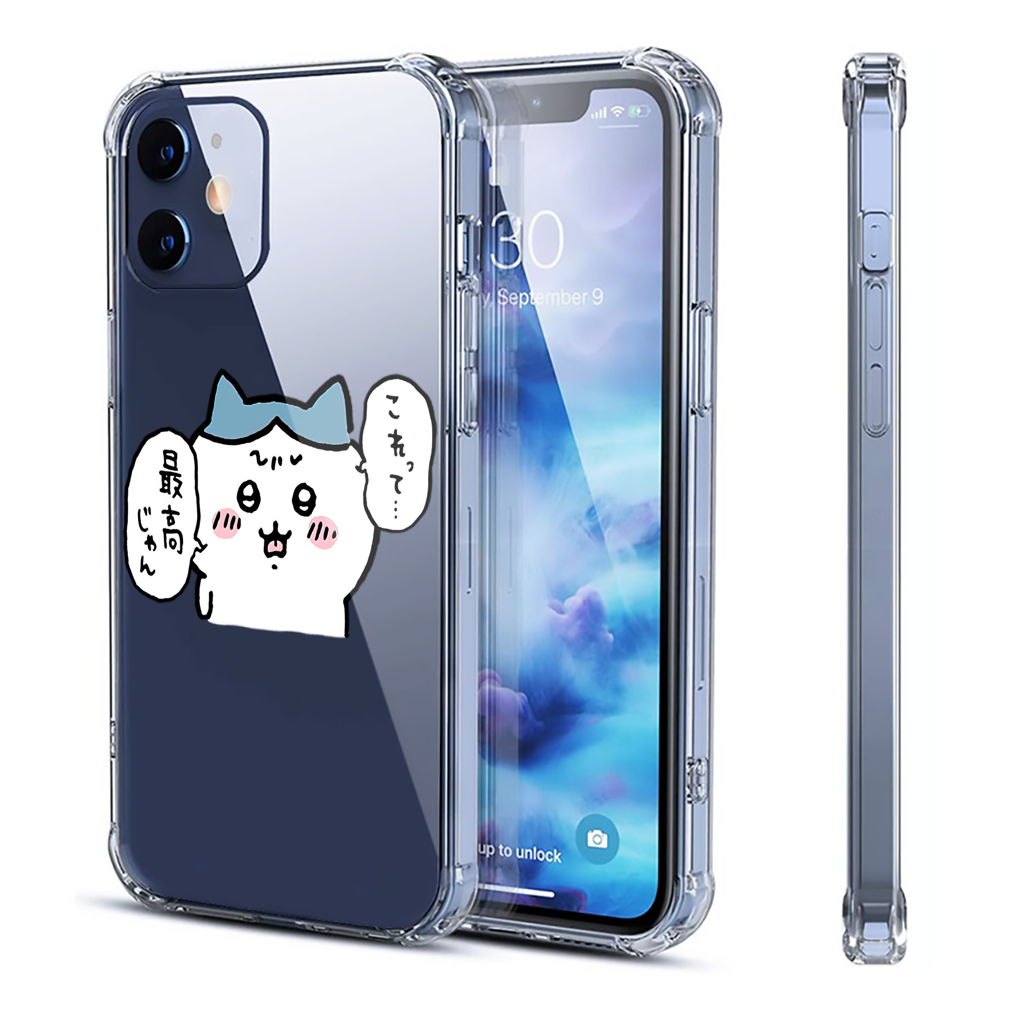 （画像用） ちいかわ ハチワレ Chii-kawa hachiware 【iPhone 12シリーズ対応】透明スマホケース（クリアソフトケース）